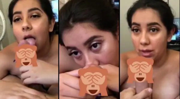 Horny Cute Slut sucking his Dick Giving bj Viral Video